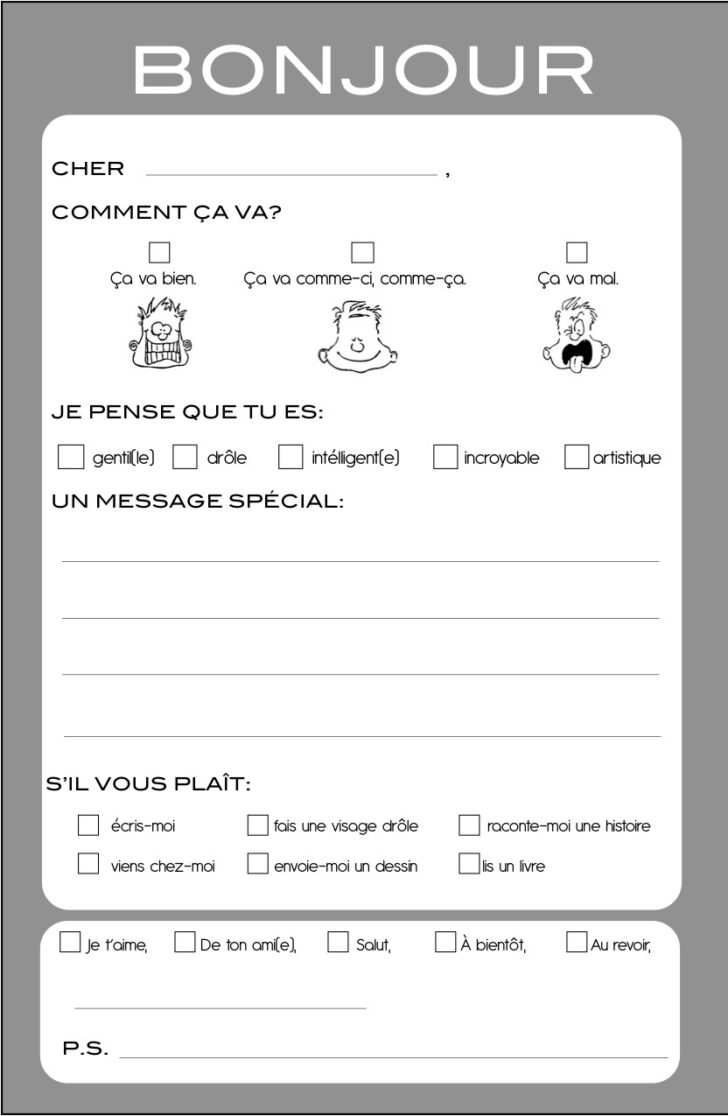 Grade 1 French Immersion Printable Worksheets