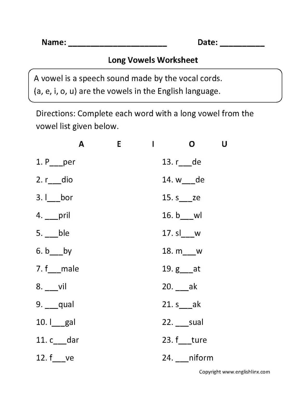 Free Printable Grade 7 English Worksheets