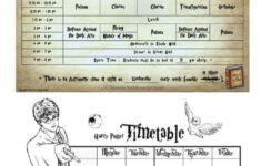 harry potter printable worksheets 159 2 Harry Potter Hogwarts Timetable Worksheet