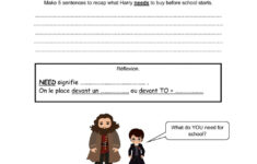 Harry Potter School Equipment Worksheet