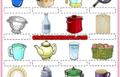 kitchen utensils printable worksheets 159 3 Kitchen Utensils ESL Matching Exercise Worksheets For Kids Kitchen