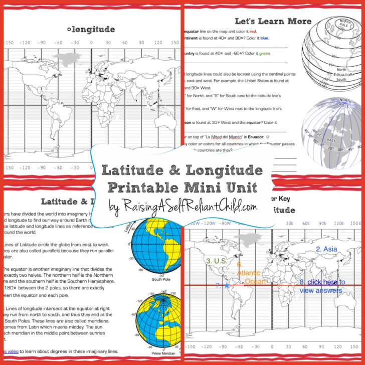 Latitude And Longitude Worksheets Free Printable