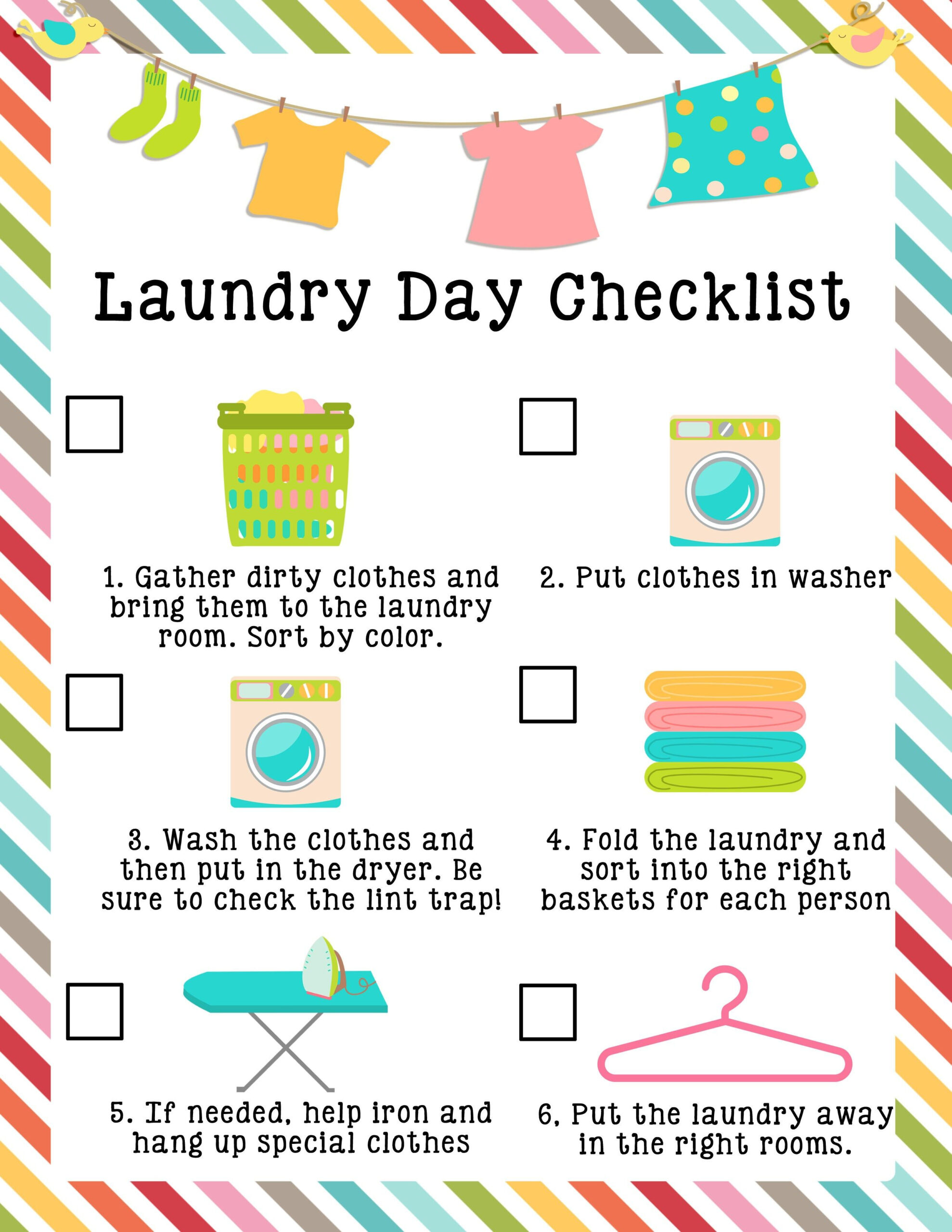 Kids Laundry Checklist Printable Edit jpg 2550 3300 Kid Laundry 