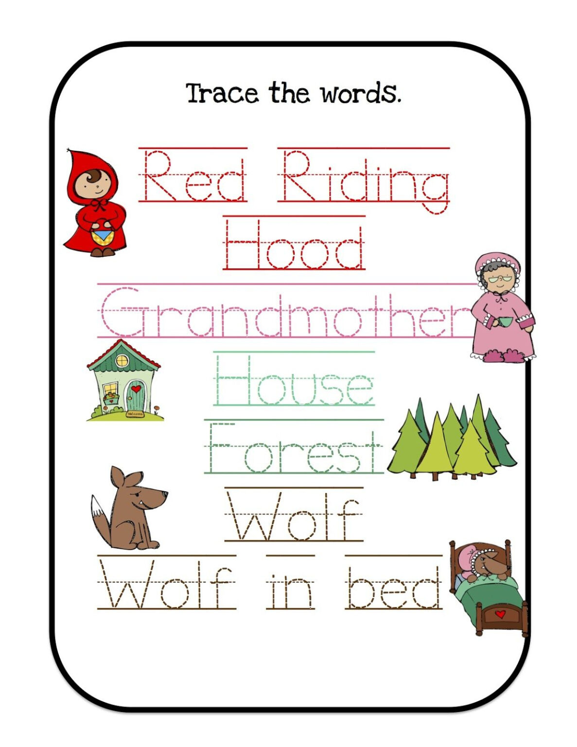 Little Red Riding Hood Worksheets Printable-159 | Lyana Worksheets 