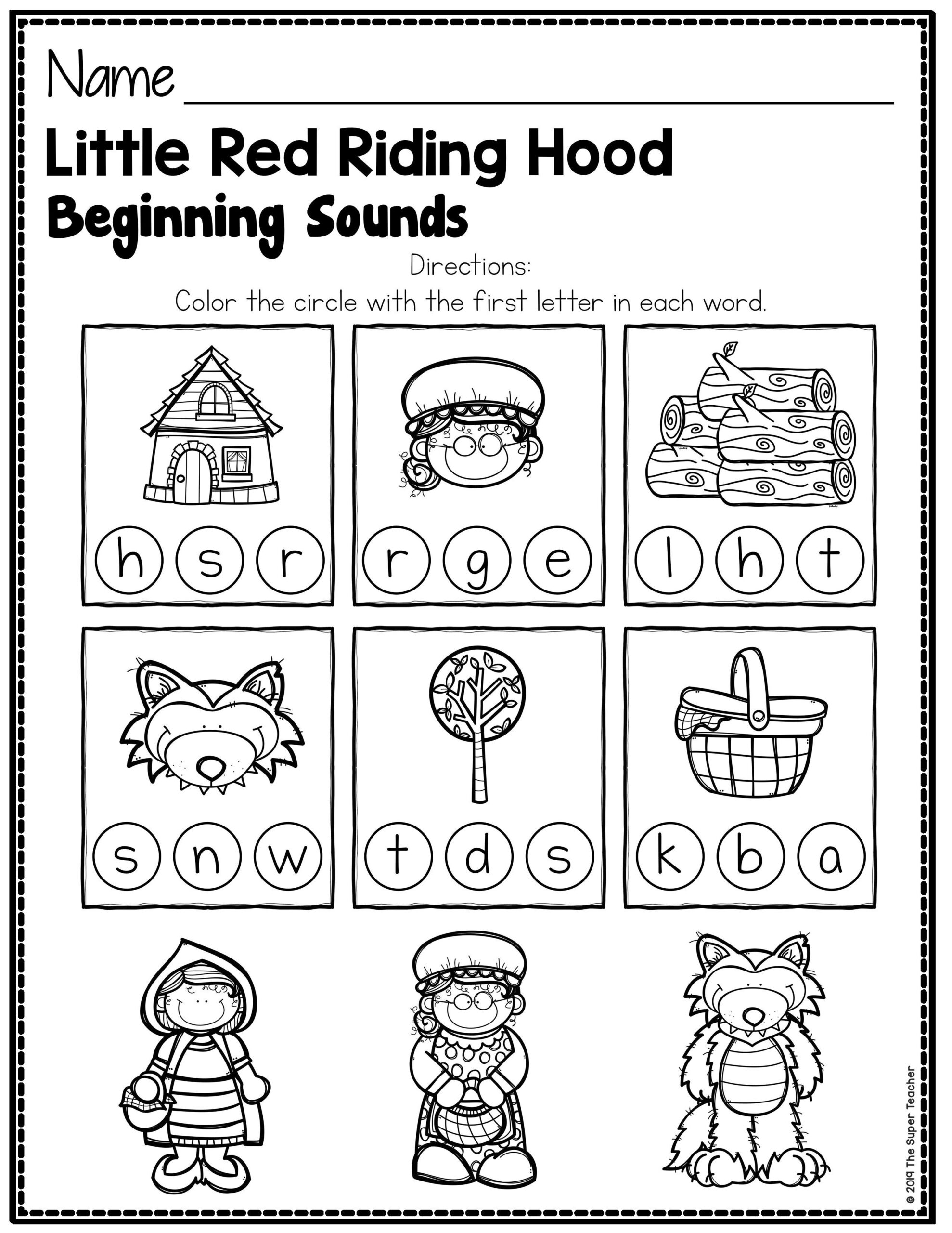 Little Red Riding Hood Story Elements And Story Retelling Worksheets 