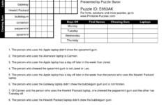 logic puzzles printable worksheets 159 1 Printable Deduction Puzzles Printable Crossword Puzzles