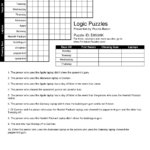Logic Puzzles Printable Worksheets 159