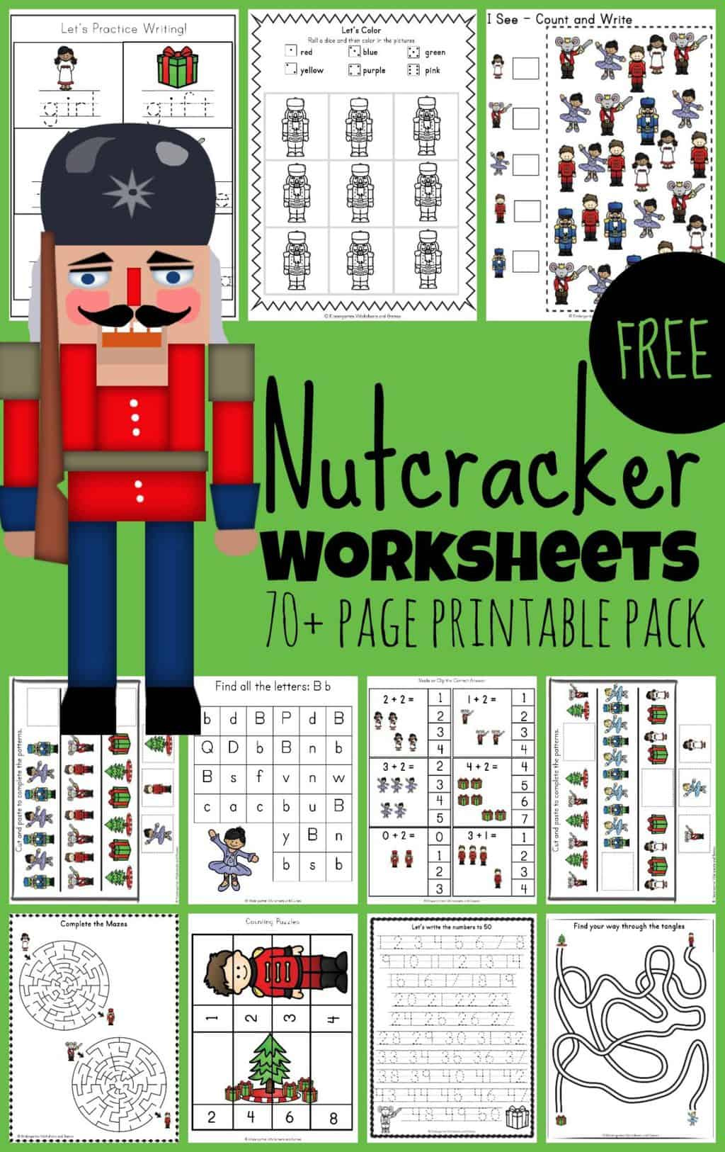 FREE Nutcracker Worksheets Printables Pack