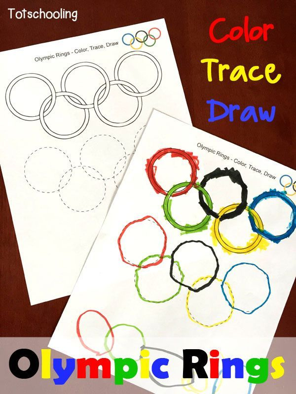 Olympic Rings Coloring Tracing Drawing Sheet Olympic Games For 