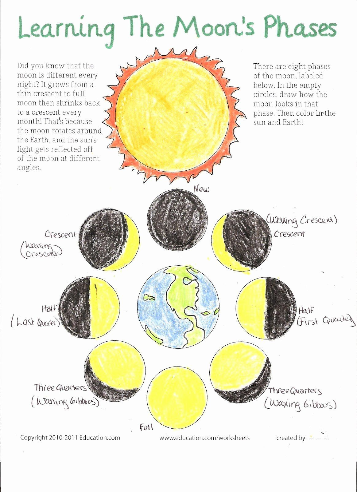 50 Moon Phases Worksheet Pdf In 2020 With Images Science Classroom 