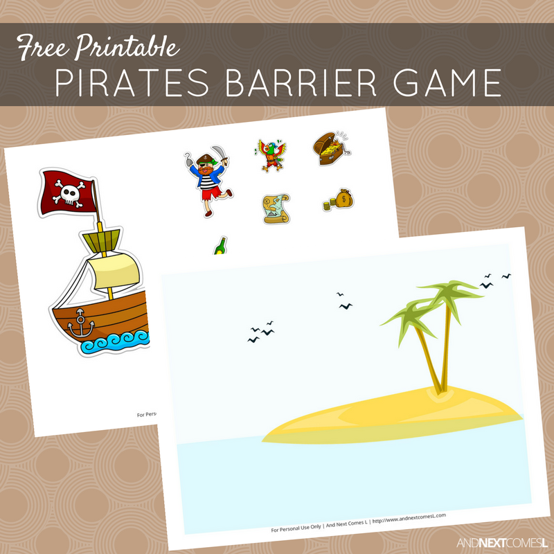 Free Printable Pirates Barrier Game For Speech Therapy And Next Comes L