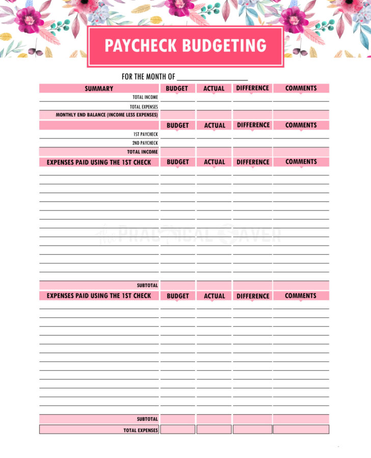 Printable Budget Binder Worksheets