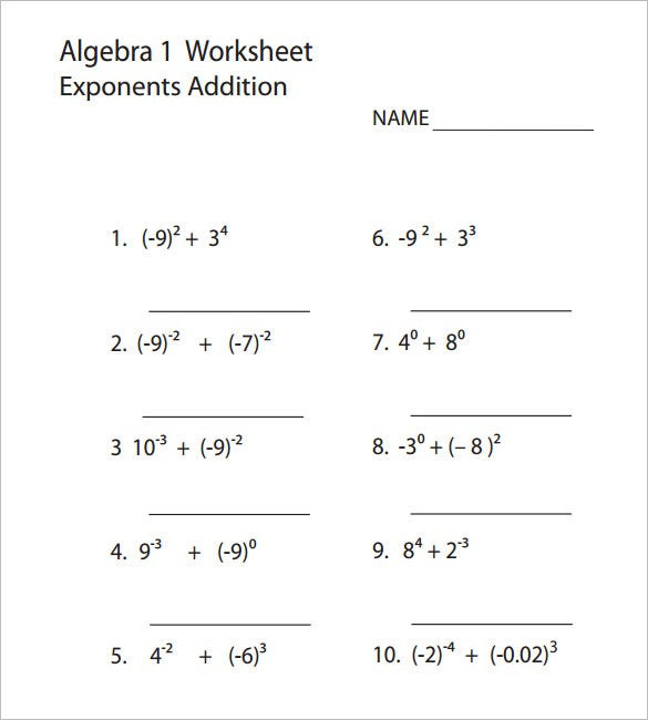 8 College Algebra Worksheet Templates DOC PDF Free Premium 