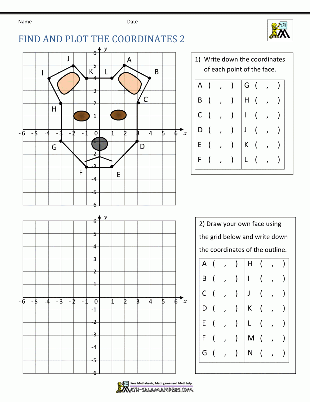 Printable Coordinate Plane Worksheets | Lyana Worksheets