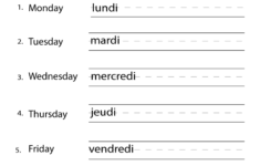 French Days Of The Week Worksheet Free Printable Educational Worksheet