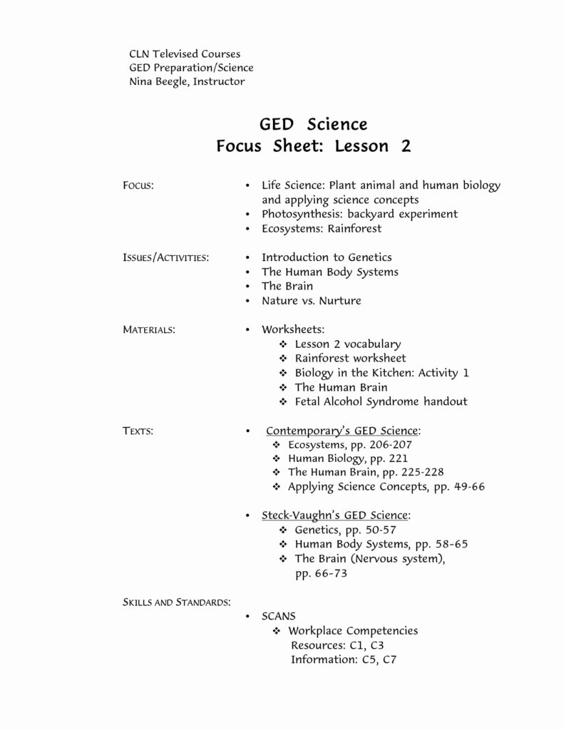 Printable Ged Science Practice Worksheets159 Lyana Worksheets