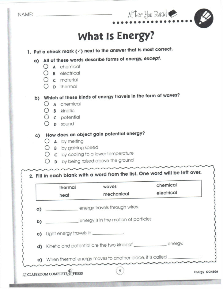 Printable Ged Science Practice Worksheets