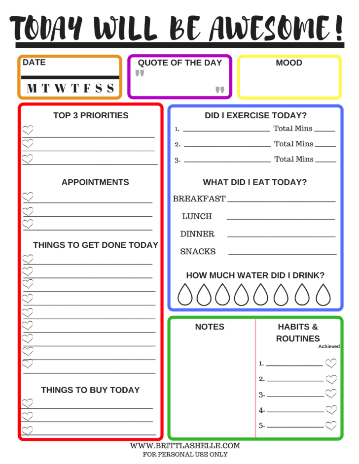 Printable Goal Setting Worksheet For High School Students