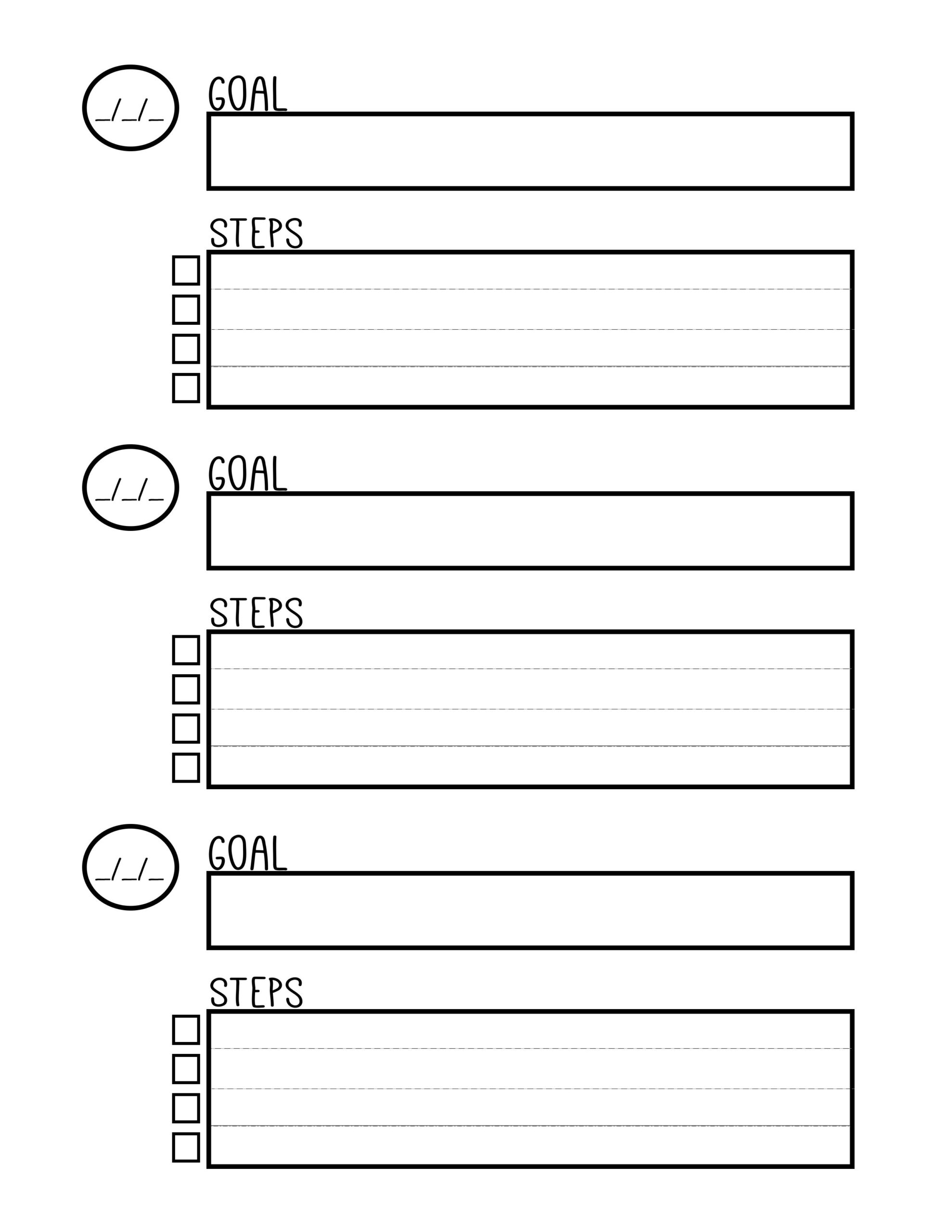 Printable Goal Setting Worksheet For High School Students Printable 