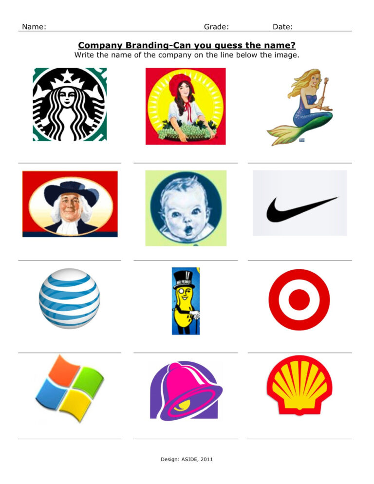 Printable Logo Quiz Worksheet-159 | Lyana Worksheets
