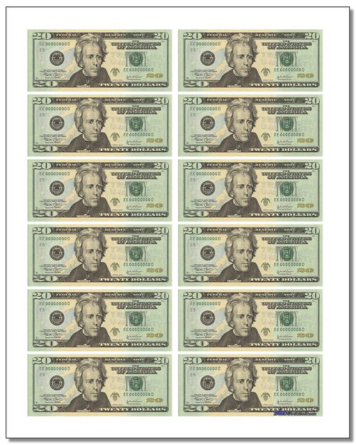 Printable Paper Money Worksheets