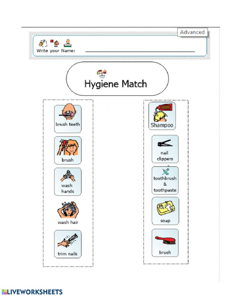 Printable Personal Hygiene Worksheets For Kids-159 | Lyana Worksheets