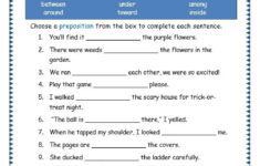 Grade 3 Grammar Topic 17 Prepositions Worksheets Free Worksheets Samples