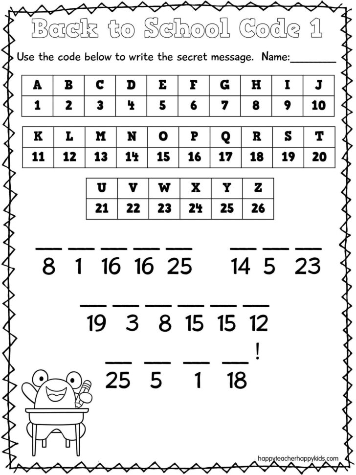 Printable Secret Code Worksheets-159 | Lyana Worksheets