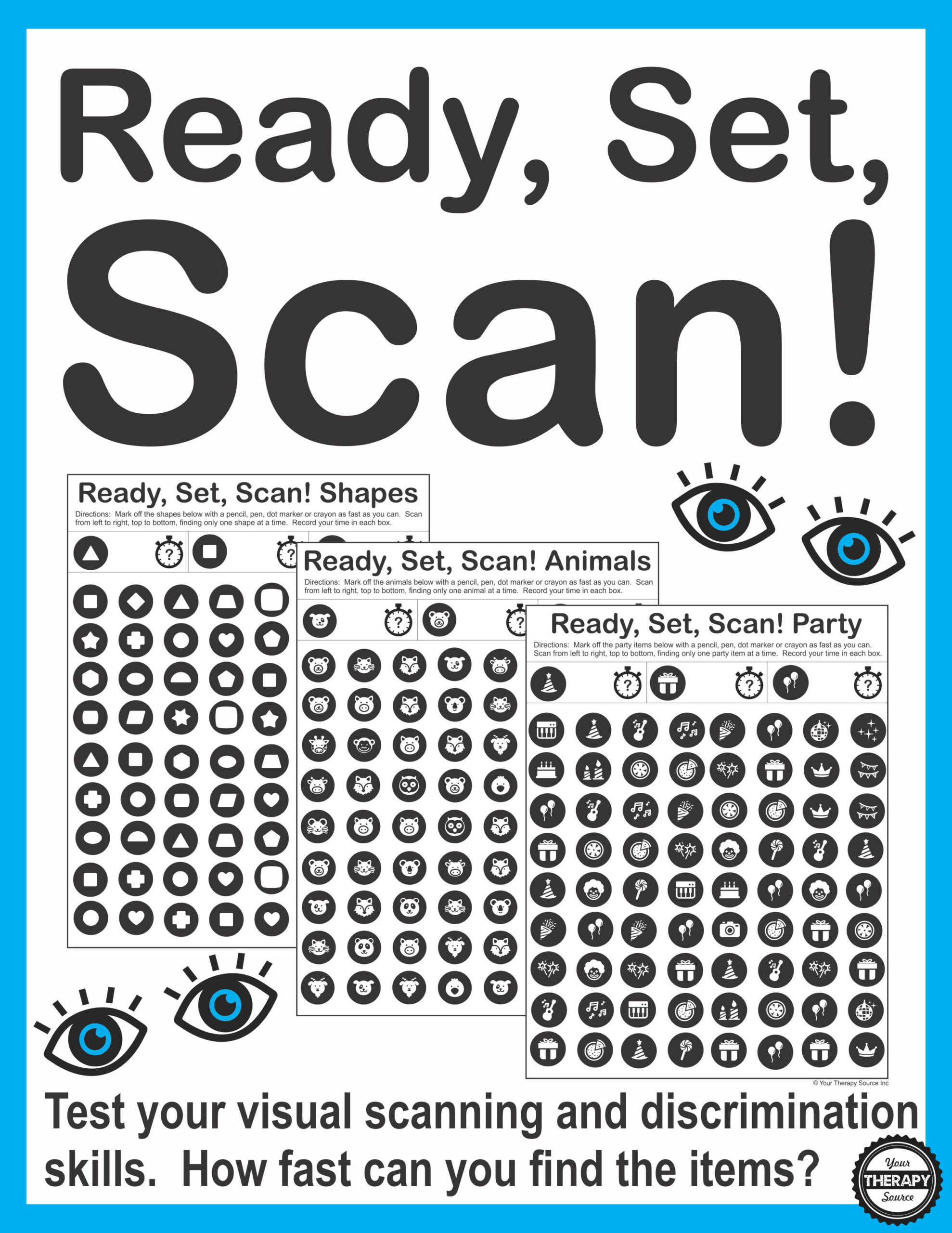 Ready Set Scan Visual Scanning And Discrimination Activity 