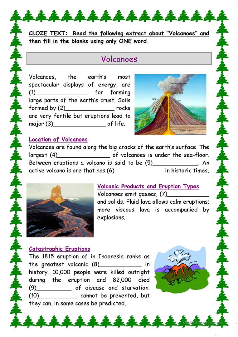 Parts Of Volcano Worksheet Worksheets For All Worksheets Samples