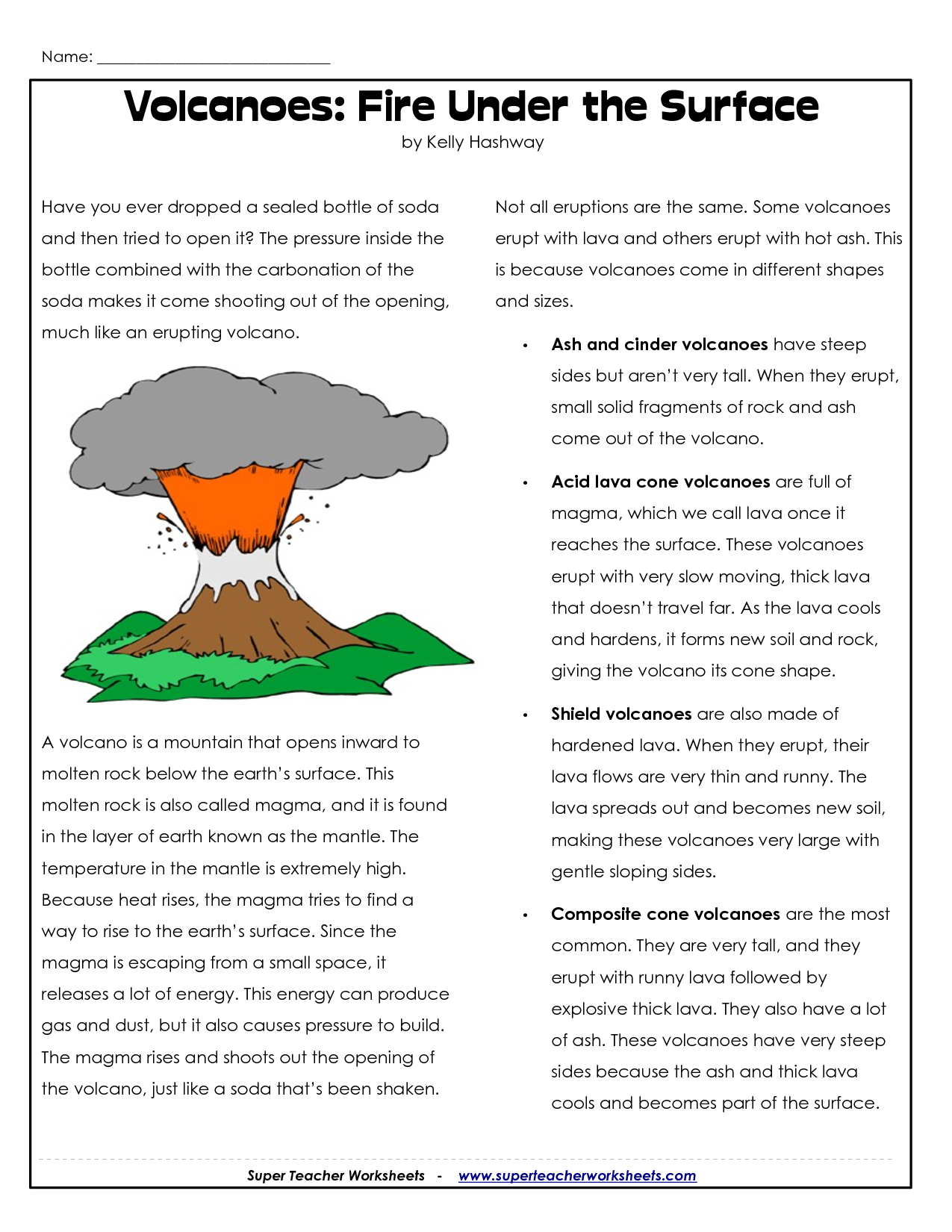 Volcano Worksheets Volcano Worksheet Science Worksheets Volcano 