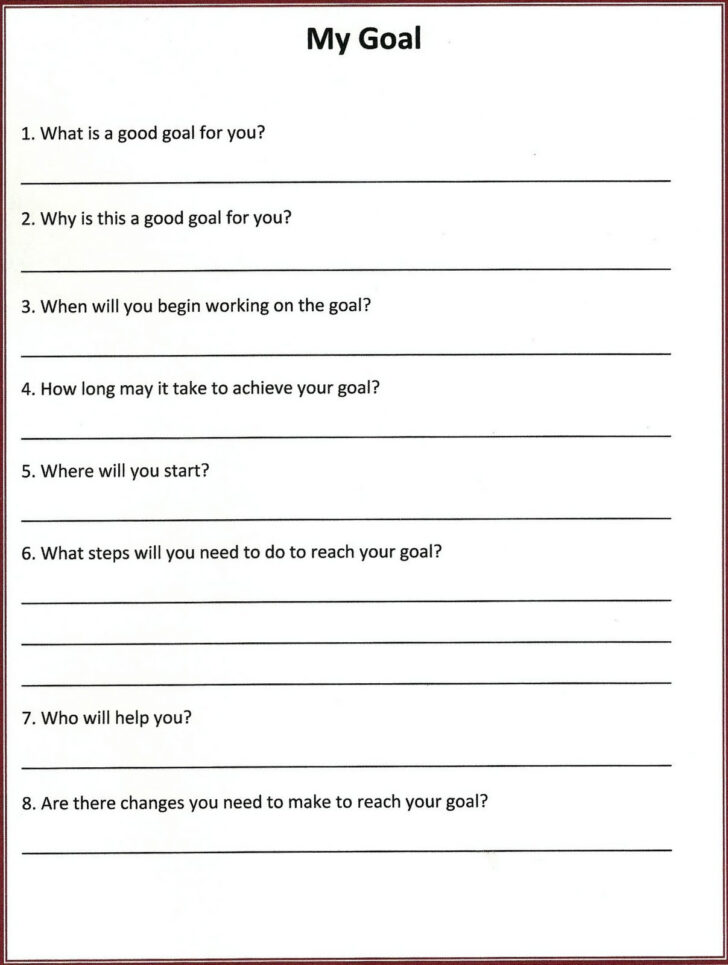 Printable Worksheets For Teens