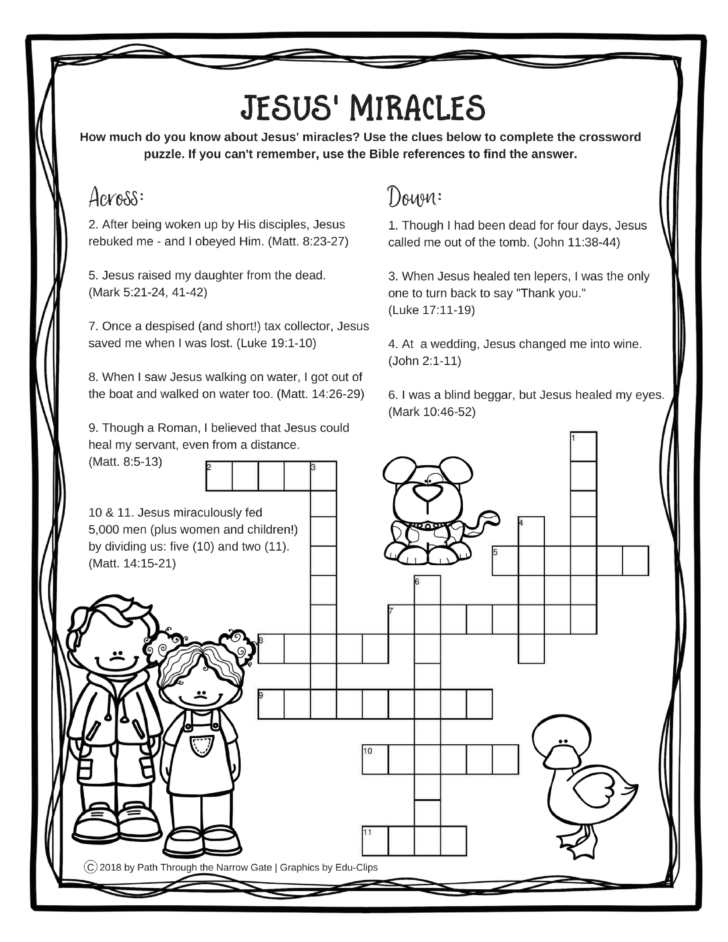 Printable Worksheets Miracles Jesus