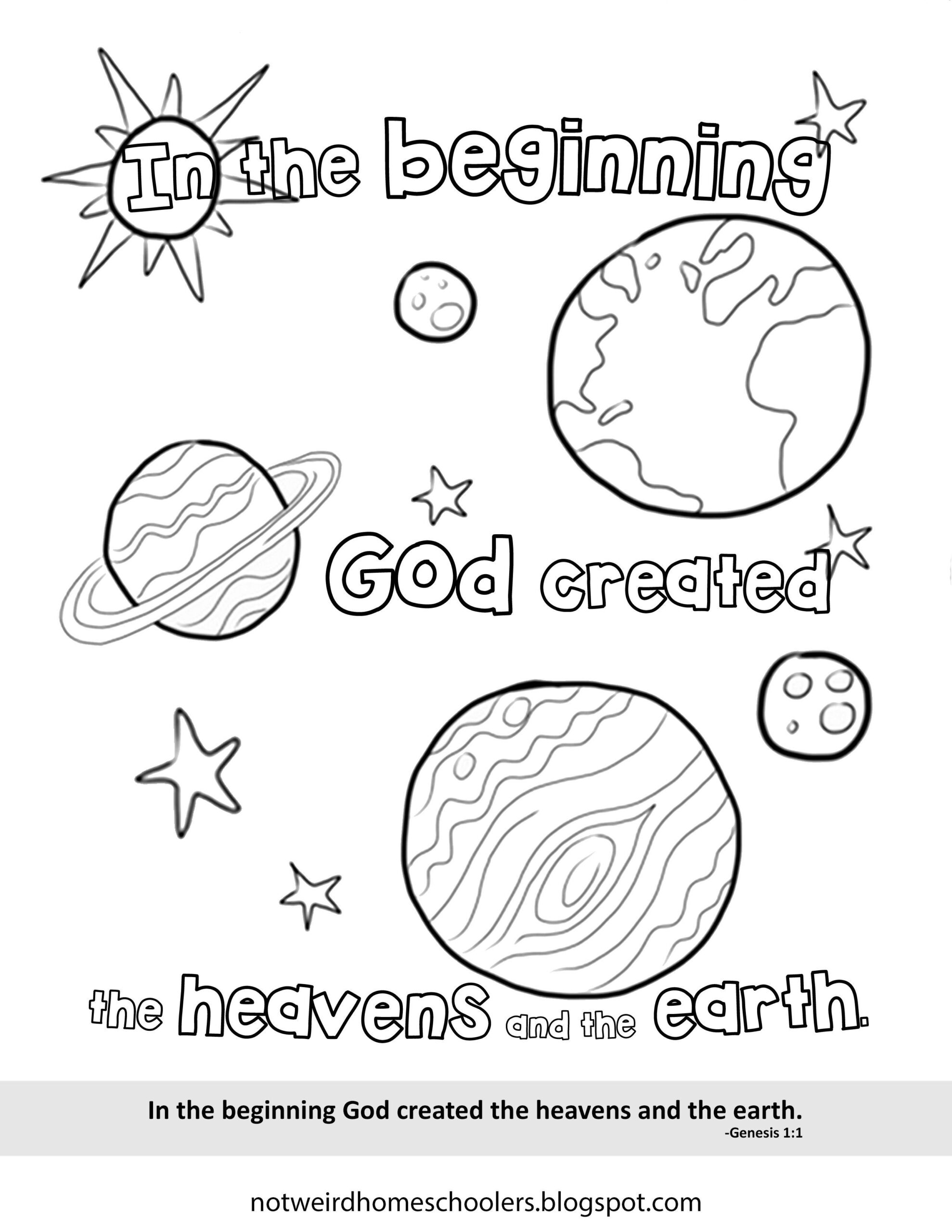 Free Bible Verse Coloring Page For Genesis 1 1 Bible Worksheets 
