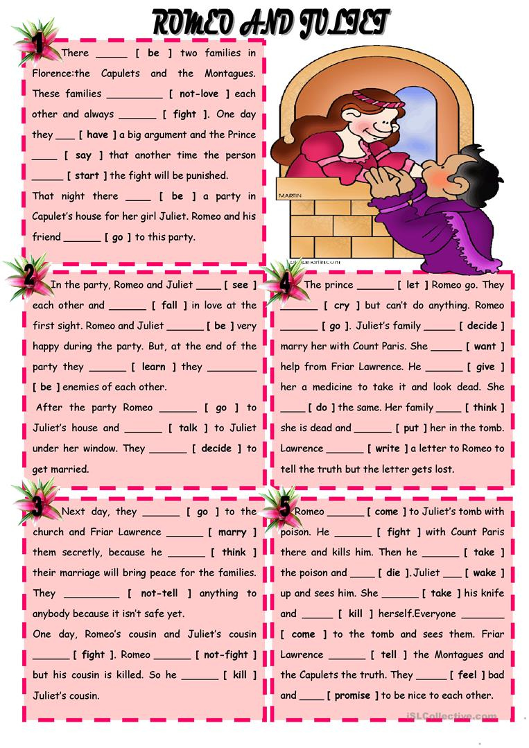 Romeo And Juliet Worksheet Free ESL Printable Worksheets Made By Teachers