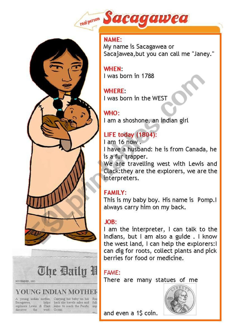 Sacagawea Printable Worksheets 159 Lyana Worksheets 7678