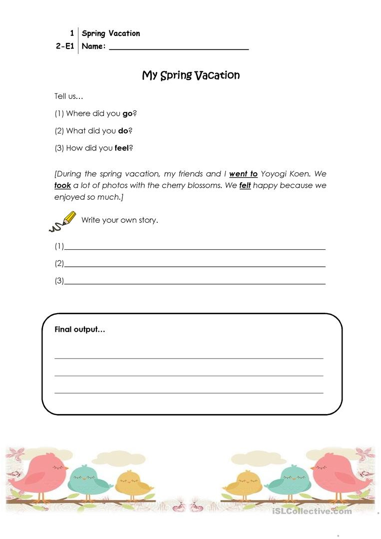 Spring Break English ESL Worksheets For Distance Learning And 
