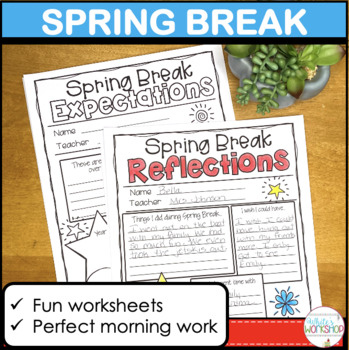 Spring Break Worksheets By White s Workshop Teachers Pay Teachers