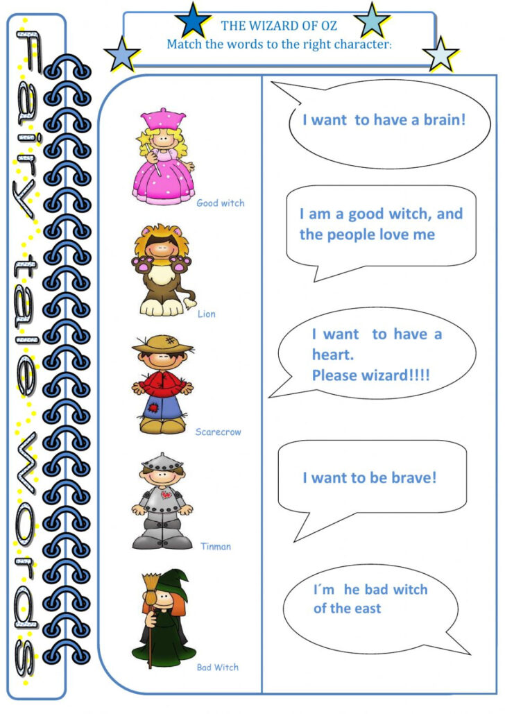The Wizard Of Oz Printable Worksheets