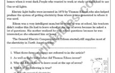 Quiz Worksheet Thomas Edison Study Thomas Edison Printable