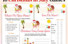 10 Printable Christmas In July Games Tropical Christmas Game Pack with regard to Christmas In July Worksheets