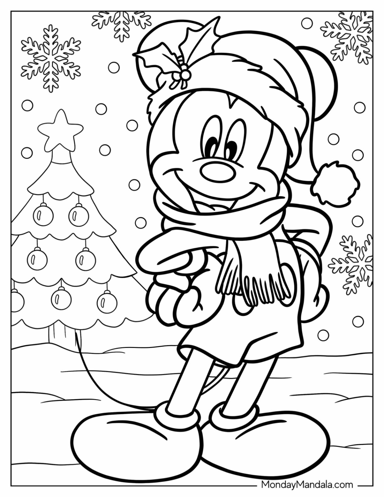 24 Disney Christmas Coloring Pages (Free Pdf Printables) intended for Christmas Colouring Worksheets