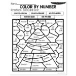 3 Digit Addition Winter Colornumber   Christmas Tree   Lucky Inside Christmas Coloring Addition Worksheets