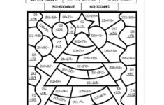 3-Digit Addition Winter Colornumber - Christmas Tree - Lucky inside Christmas Coloring Addition Worksheets