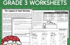 3Rd Grade Christmas Reading And Math Worksheets Holiday Winter for Christmas 3rd Grade Worksheets
