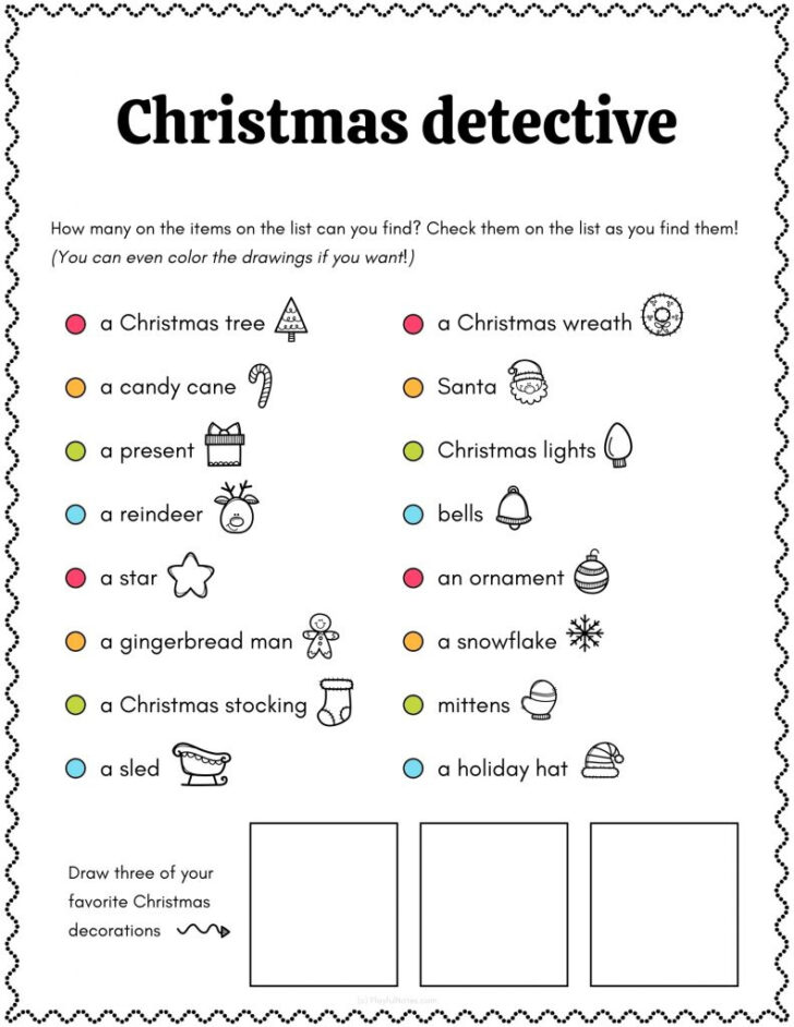 Christmas Game Worksheet