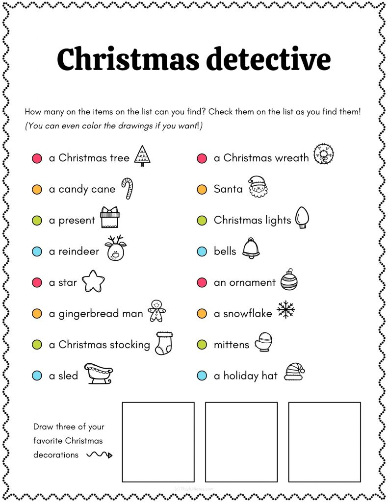 4 Printable Christmas Activities To Try With Your Kids – Playful Notes throughout Christmas Game Worksheet