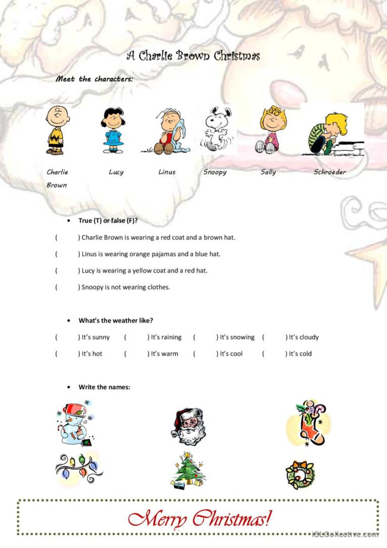 A Charlie Brown Christmas Pictur…: English Esl Worksheets Pdf &amp;amp; Doc within Charlie Brown Christmas Worksheets