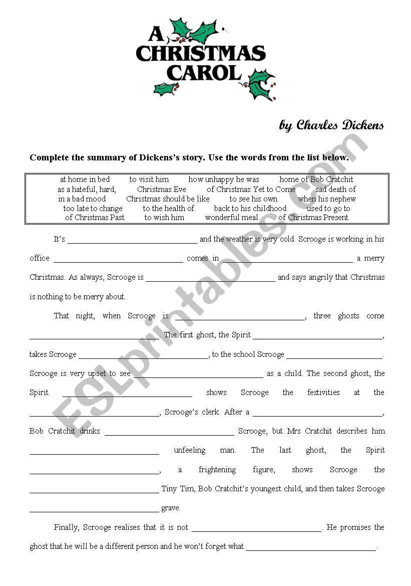 A Christmas Carol - Esl Worksheetyppos59 intended for A Christmas Carol Worksheet