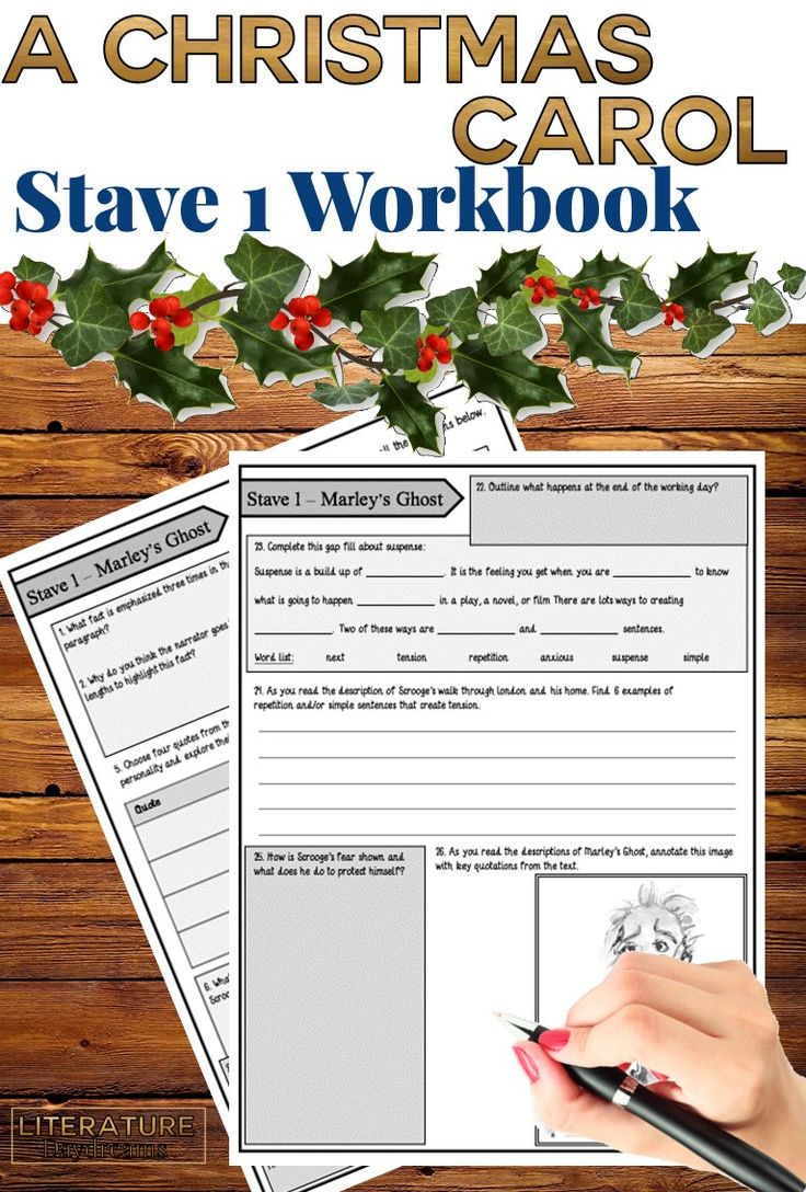 A Christmas Carol Workbook for A Christmas Carol Stave 1 Worksheet